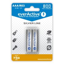   EverActive Silver 800 750mAh (AAA / R03) Mikró Újratölthető Elem / Ni-MH Akkumulátor (2db)