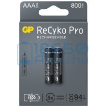   GP ReCyko Pro 800mAh (AAA / R03) Mikró Újratölthető Elem / Ni-MH Akkumulátor (2db)