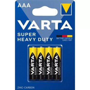 Varta Super Heavy Duty Cink-Szén Féltartós (AAA / R03) Mikro Elem (4db)