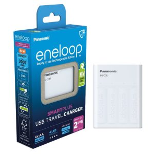 Panasonic Eneloop BQ-CC87 Ni-MH Akkumulátor Töltő és Powerbank + 4db 2000mAh (AA / R6) Ceruza Újratölthető Elem