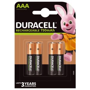 Duracell 750mAh (AAA / R03) Mikro Újratölthető Elem / Ni-MH Akkumulátor (4db)