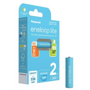 Panasonic Eneloop Lite 550mAh (AAA / R03) Mikró Újratölthető Elem (3000 ciklus) / Ni-MH Akkumulátor (2db)