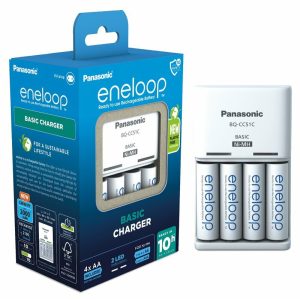 Panasonic Eneloop BQ-CC51 Ni-MH Akkumulátor Töltő + 4db 2000mAh (AA / R6) Ceruza Újratölthető Elem