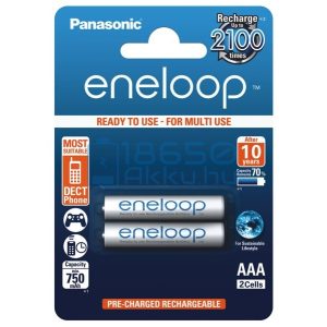 Panasonic Eneloop 750mAh (AAA / R03) Mikró Újratölthető Elem / Ni-MH Akkumulátor (2db)