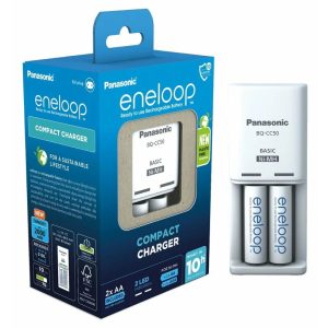 Panasonic Eneloop BQ-CC50 Ni-MH Akkumulátor Töltő + 2db 2000mAh (AA / R6) Ceruza Újratölthető Elem