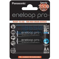   Panasonic Eneloop Pro 2500mAh (AA / R6) Ceruza Újratölthető Elem / Ni-MH Akkumulátor (2db)