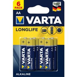 Varta Longlife Alkáli Tartós (AA / LR6) Ceruza Elem (6db)