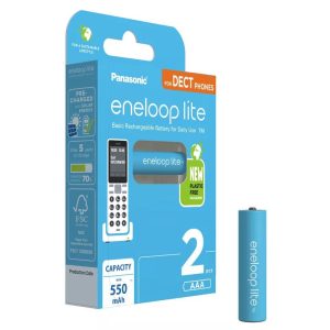 Panasonic Eneloop Lite 550mAh (AAA / R03) Mikró Újratölthető Elem / Ni-MH Akkumulátor (2db)